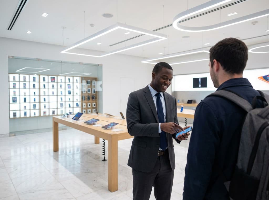 Conseiller E-GO expliquant un échéancier à un client